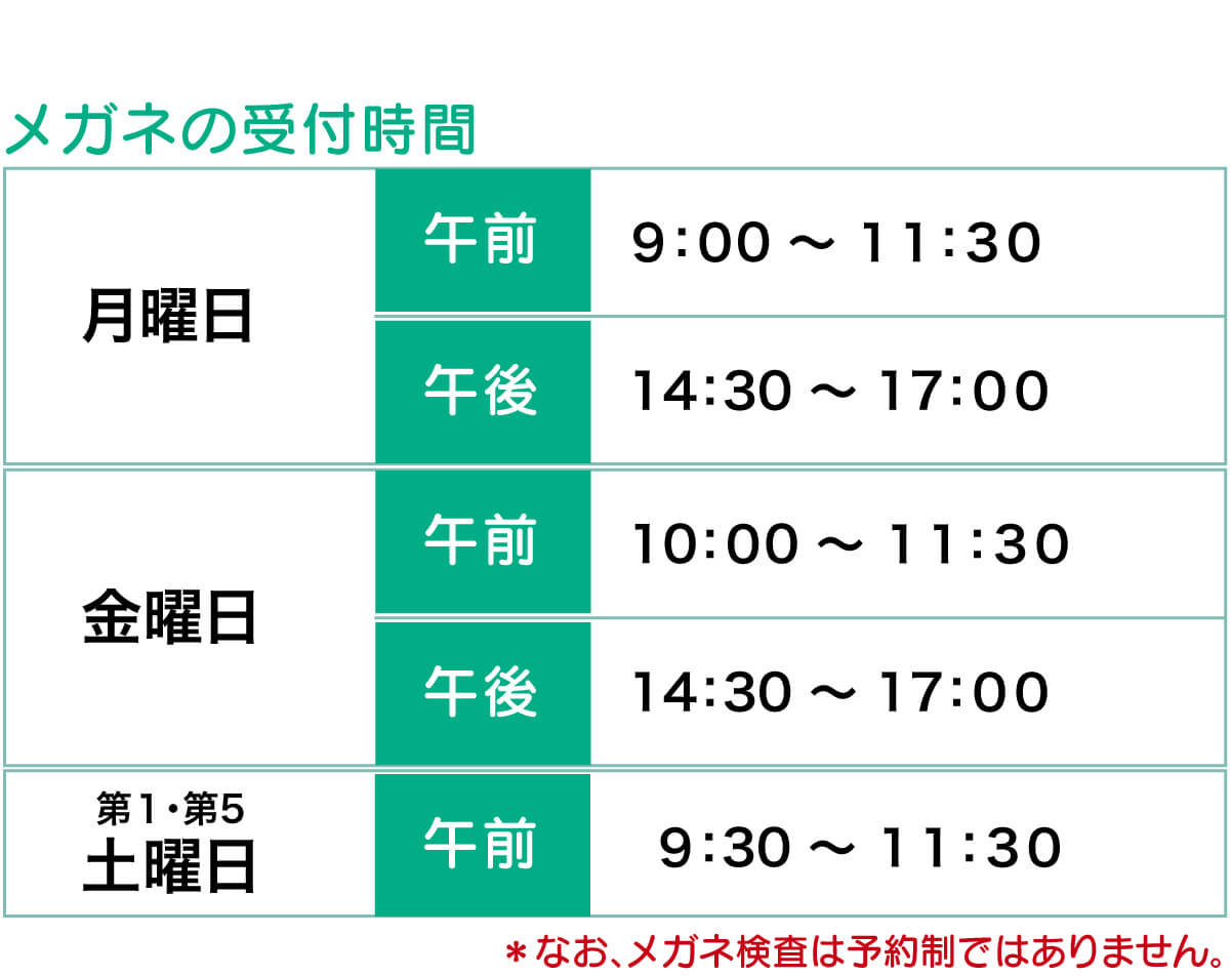 岡田眼科医メガネ受付時間